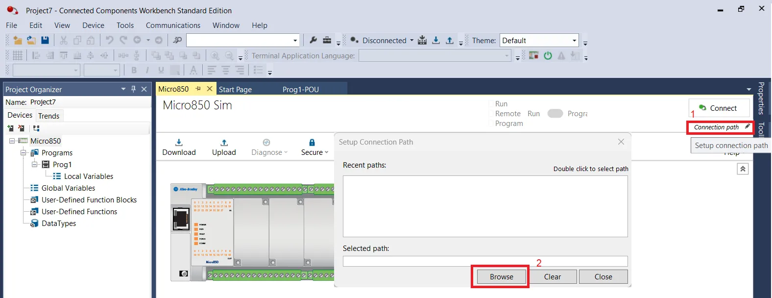 img/Connected Components Workbench simulator/set connection path for you simulator in connected component work bench.webp
